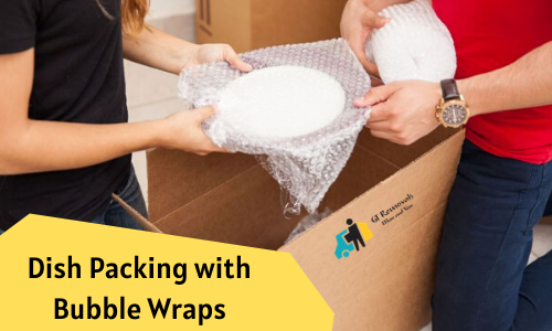 Dish Packing with Bubble Wraps