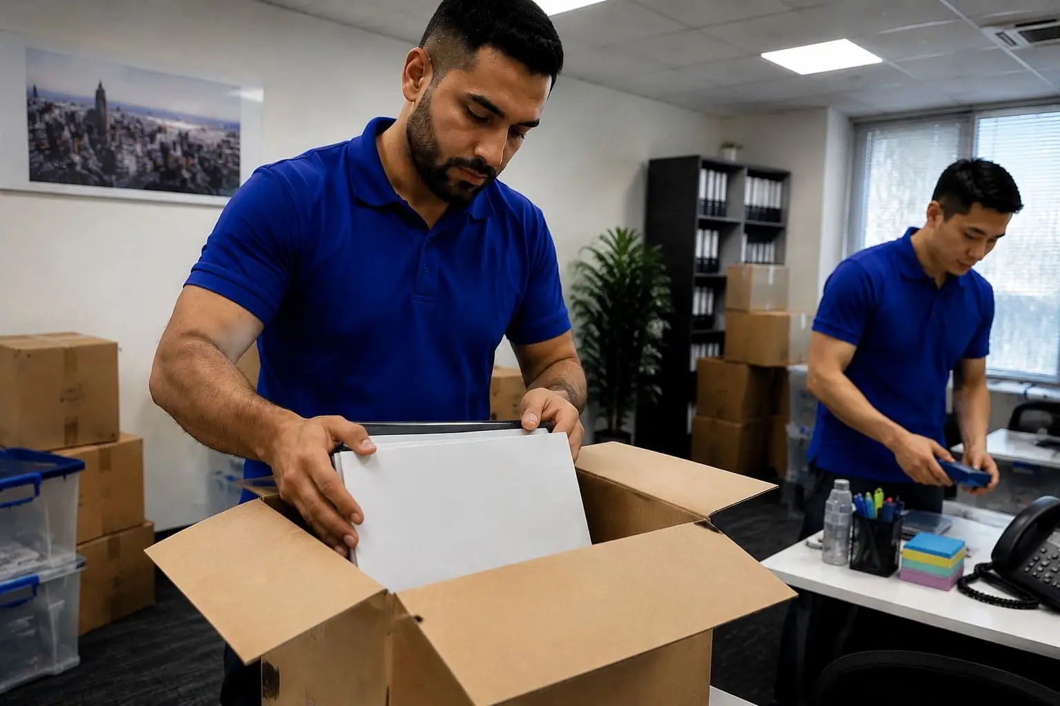 Office relocation service with professional staff packing and organising efficiently – Office Removal Service