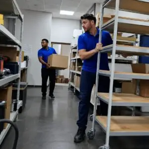 Office storage room relocation with shelving units - Office Removal Service