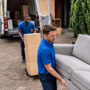 Professional furniture removal and moving services in driveway - Home Removal Services